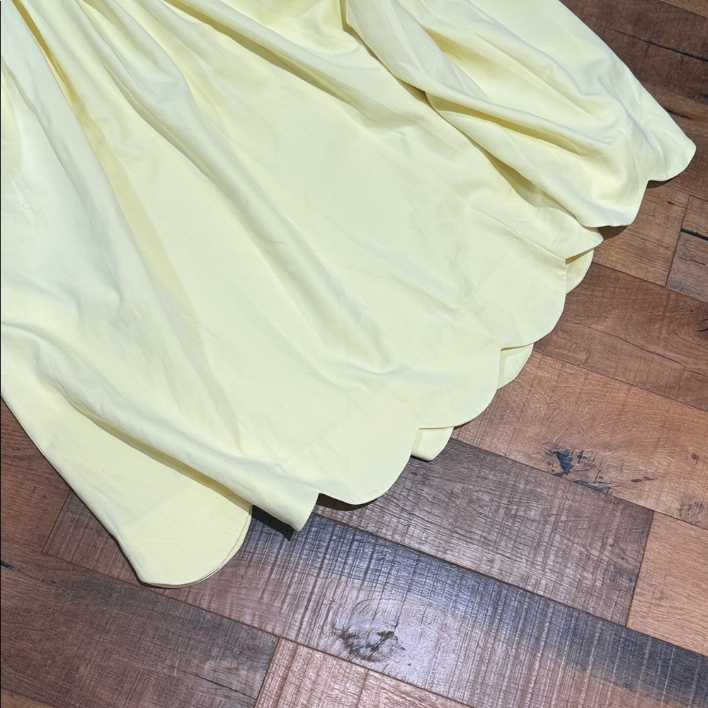 Skirt society Yellow Scalloped Midi Dress - Picture 6 of 9